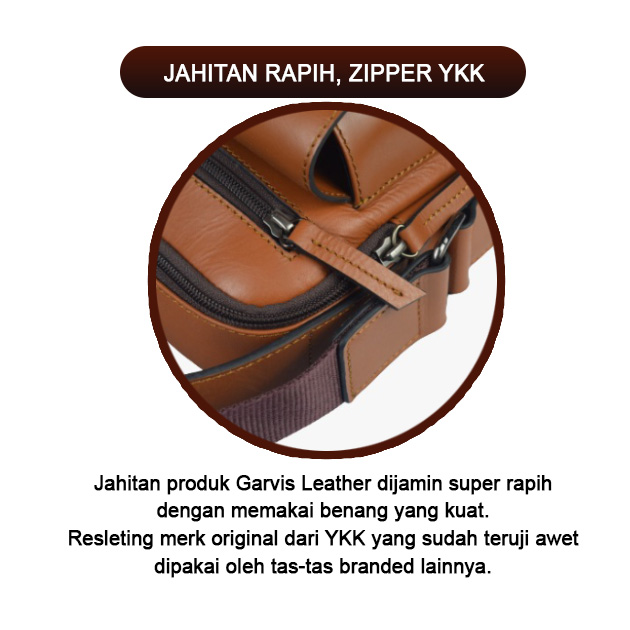 Tas kulit Zipper YKK Original